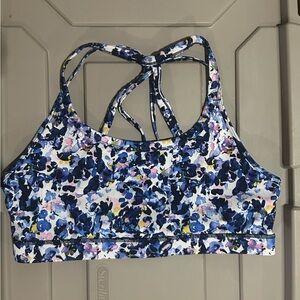 GAIAM Blue and Purple Floral Sports Bra
